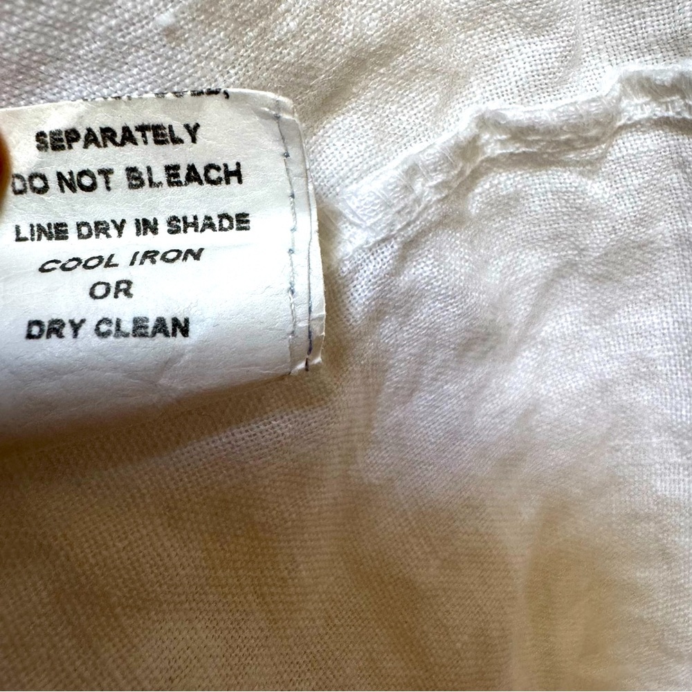 FRANCESCA BETTINI Linen Ruffle Eyelet Sleeveless Top White womens size Small - Picture 6 of 16